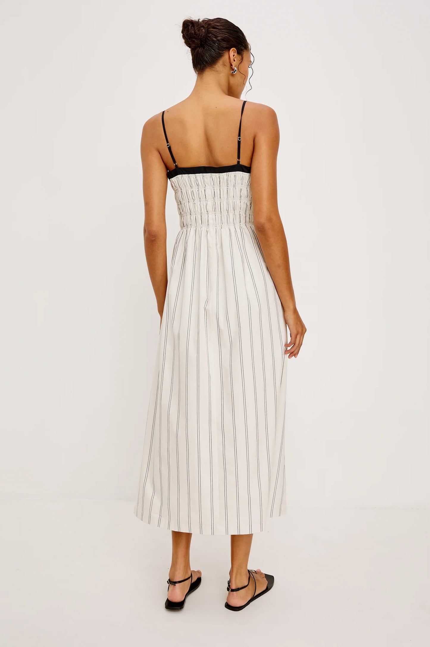 Primose Smocked Bodice Midi Dress- Palma Stripe