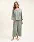 Olivia Wide Leg Pima Pajama Set- Sage
