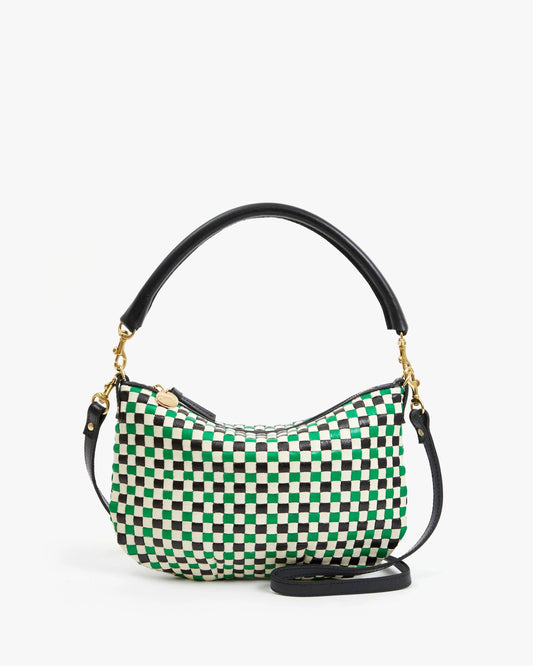 Petite Moyen Messenger- Woven Green Checker