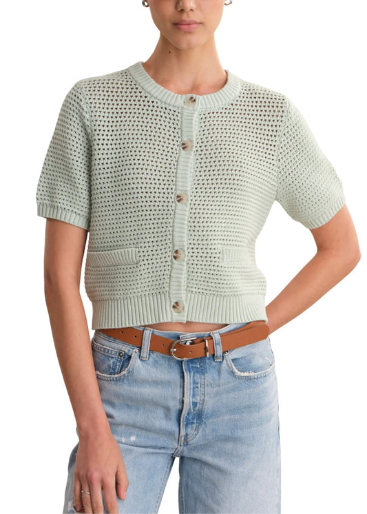 Marie Pocket Button Down Cardigan- Green