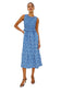 Rialto Smocked Midi Dress- Blue Ikat