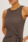 Ricky Wrap Dress- Onyx Cocoa Stripe