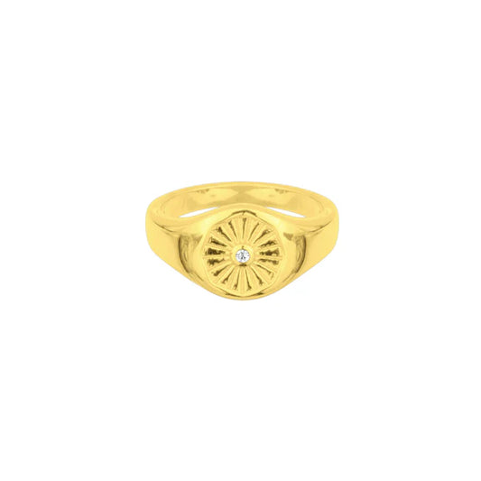 Sunbeam Signet Ring- Gold