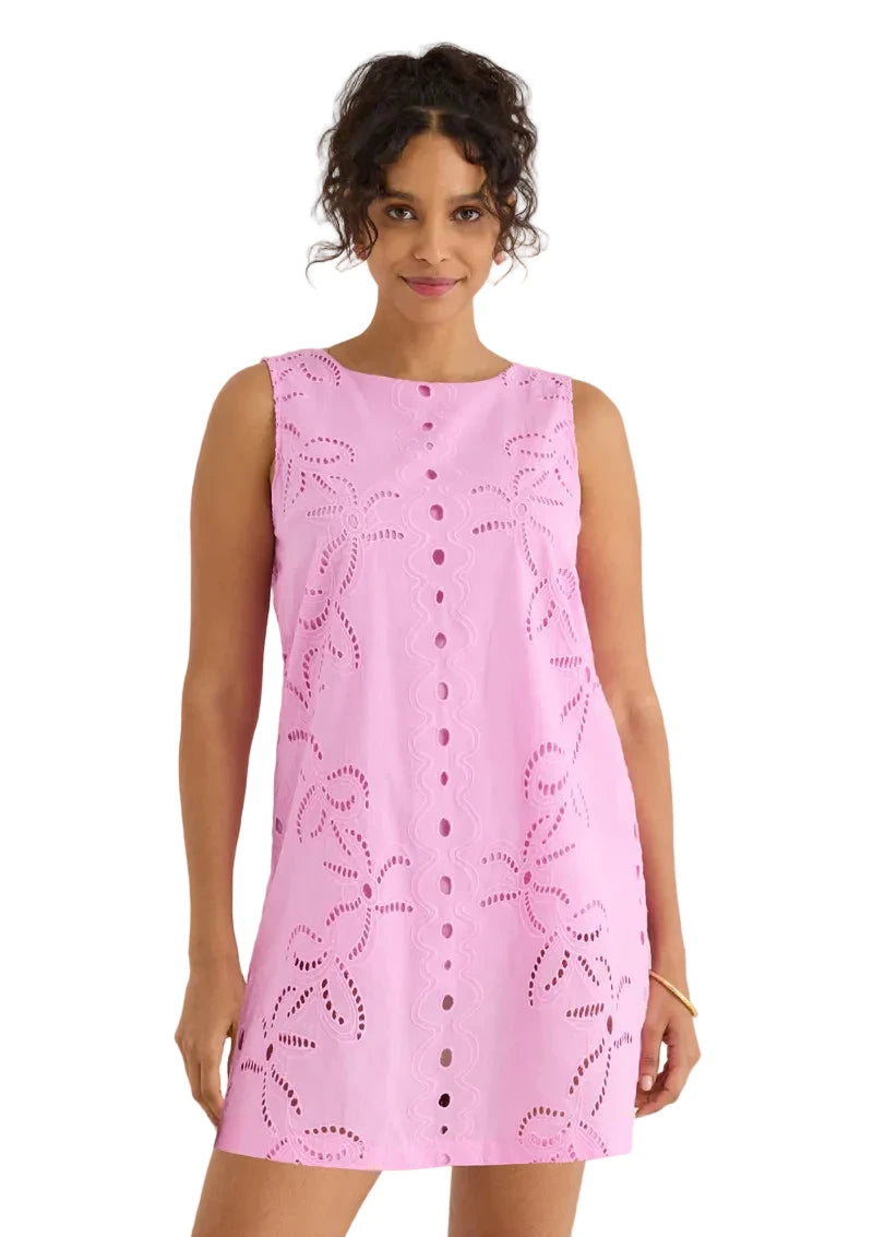 Rosa Eyelet Shift Dress- Pink Lily Garden