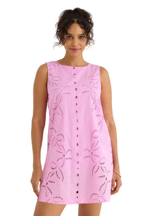 Rosa Eyelet Shift Dress- Pink Lily Garden