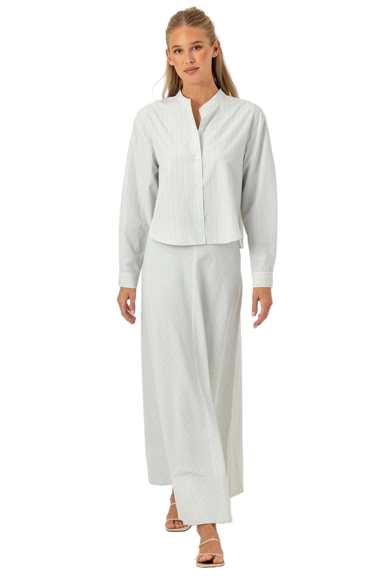 Matilda Skirt styled with blouse and heels – sophisticated outfit