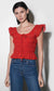 Sadie Smocked Top-Red