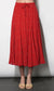 Sadue Godet Midi Skirt-Red