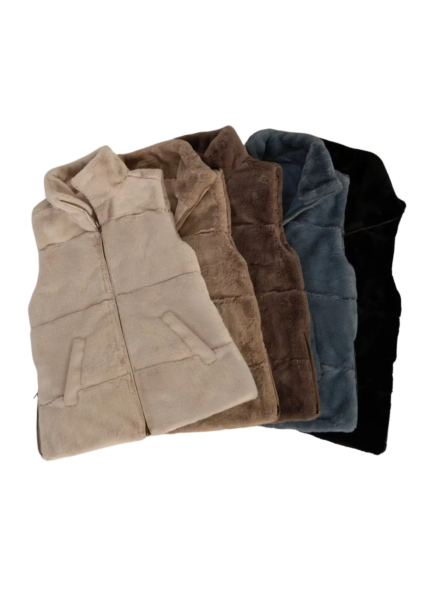 Sarah Side Zip vest- Ecru