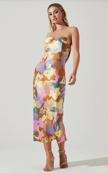 Annabeth Floral Strapless Dress