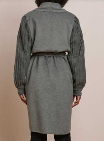 Ivy Sweater Wool Coat- Heathered Charcol