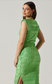 Nyah Fitted Midi Dress- Green