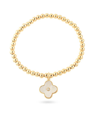 Mother of Pearl Clover Charm Bracelet