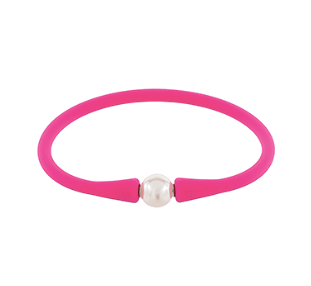 Pearl Accent Silicone Bracelet