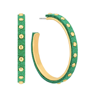 Metal Studded Leather Hoops