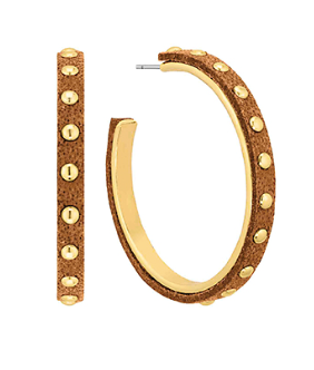 Metal Studded Leather Hoops