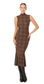 ASTR the Label Leigha Dress plaid mock‑neck midi front view