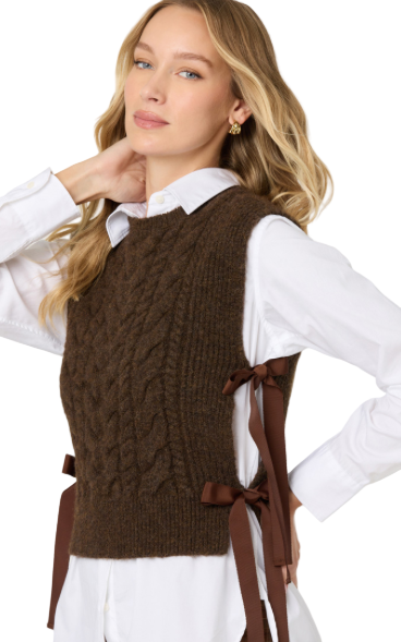 ASTR Cortney Sweater Vest ribbed knit detail close‑up