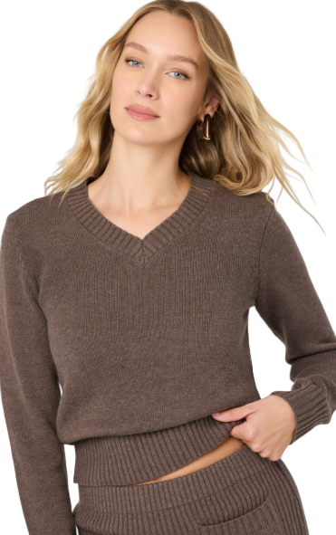 ASTR Albie Sweater ribbed knit detail close‑up