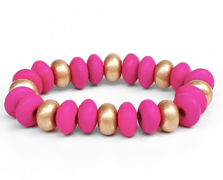Wood & Metal Bead Bracelet