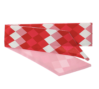 Rhombus Print Twilly Scarf- Pink