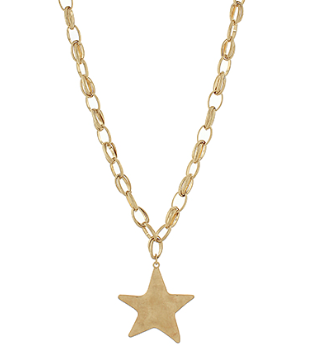 Hammered Star Pendant Necklace
