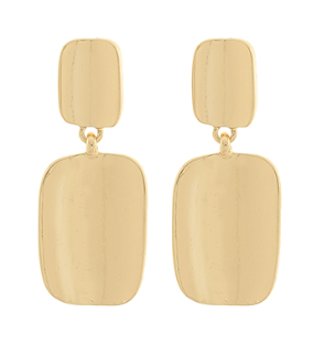 Double Rectangle Drop Earring- Gold