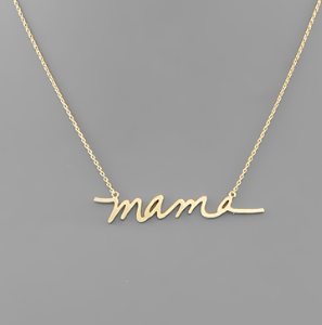 Large Mama Necklace- Gold