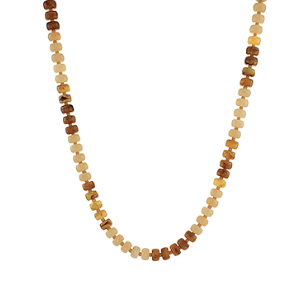 Marble Rondelle bead Necklace- Brown