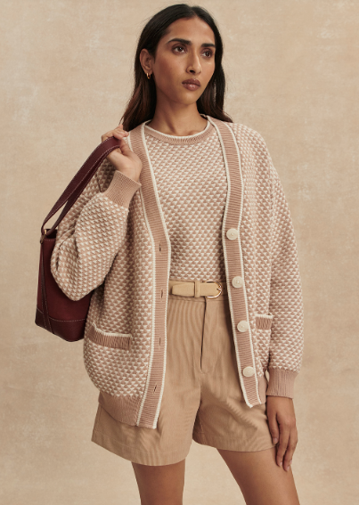 Tarran Knit Cardigan- Light Taupe