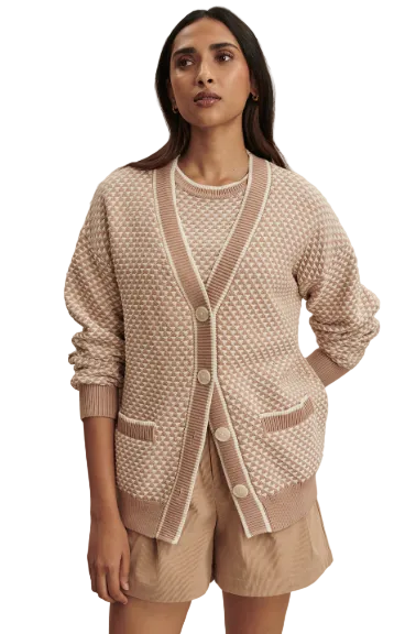 Tarran Knit Cardigan- Light Taupe