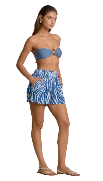 Elastic Waist Short- Blue Zebra