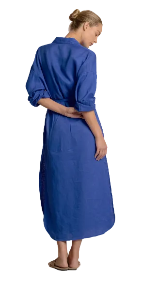 Button down Maxi Dress- Blue