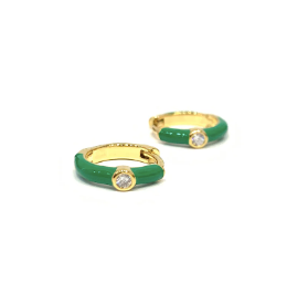 Zoe Enamel Huggie- Kelly Green