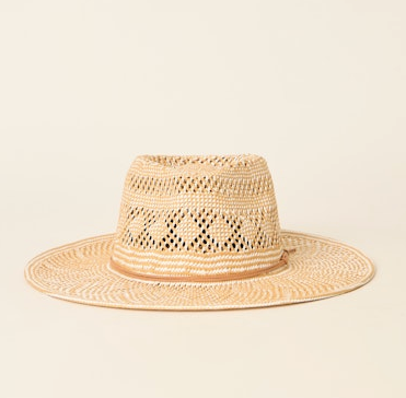 Wyatt Open Weave Hat- Natural/White