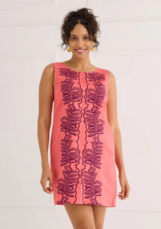 Rowan Shift Dress- Coral
