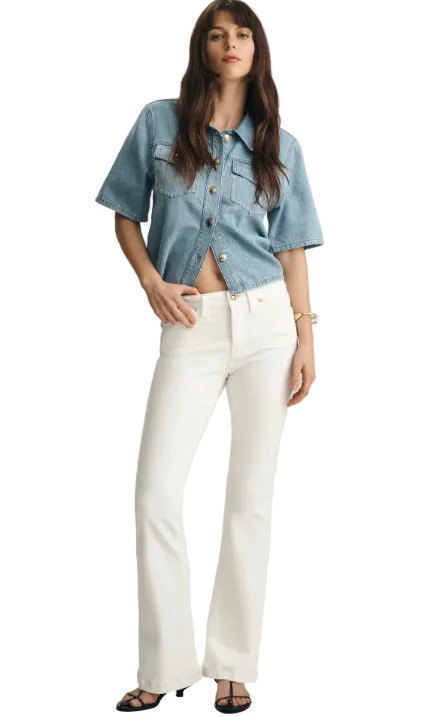Sydney High Rise Flare Jean- Off White