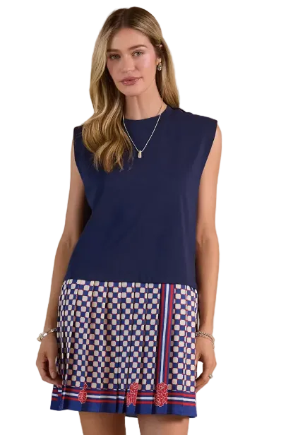 Dropwaist Pleated Skirt Dress