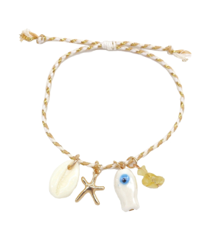 Sealife Multi Charm &amp; Cord Bracelet