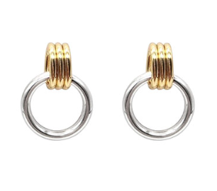 Door Knocker w/Layered Oval Ring Earrings