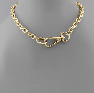 Oversized Clasp Chain Choker
