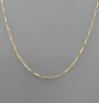 Brass Paperclip Chain Necklace
