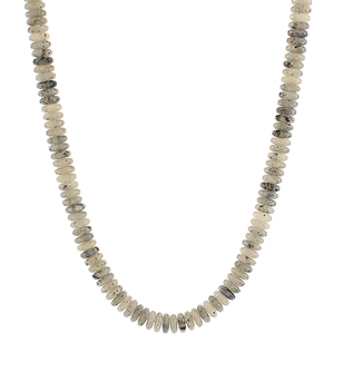 Wide Disk Marble Bead Necklace