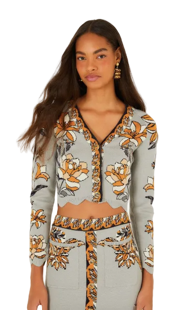 Stained Glass Beauty Knit Top- Grey