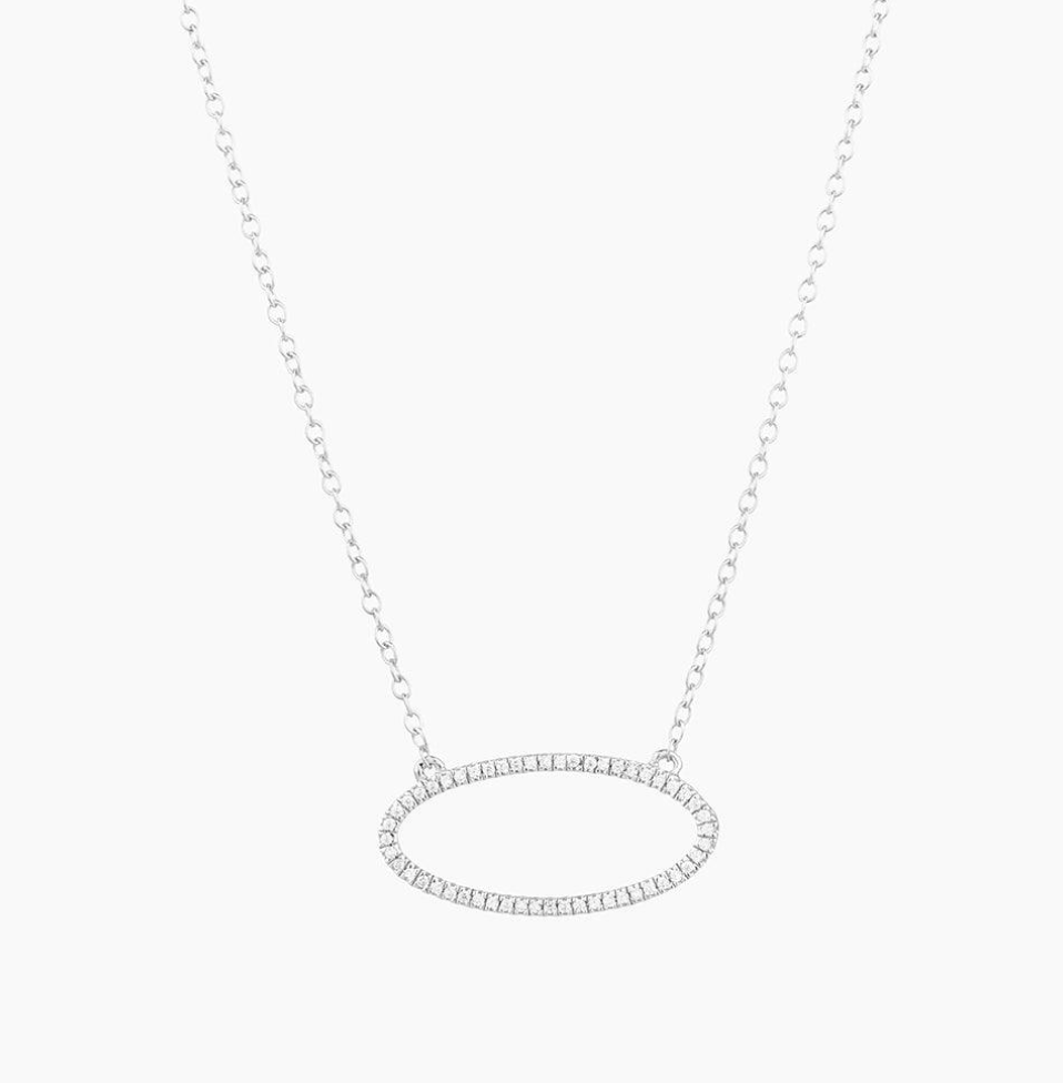One with the Oval Necklace- Silver
