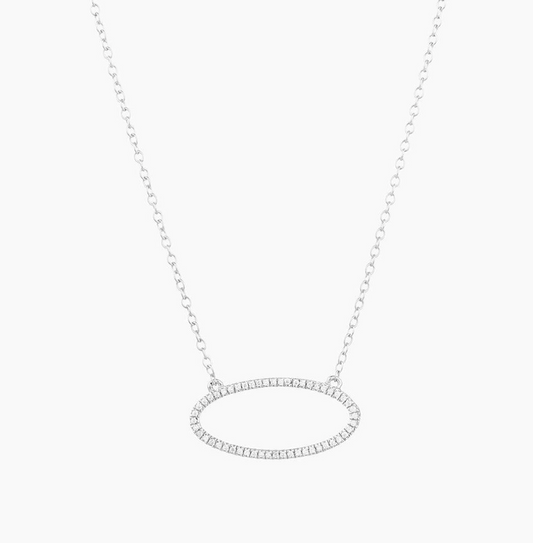One with the Oval Necklace- Silver