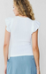 Short Sleeve Sweater top with Ruffle Sleeve- White