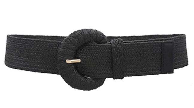 Wrapped Half Moon Straw Belt