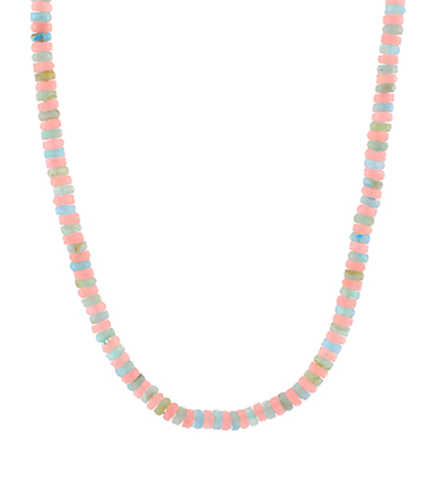 Small Bead Layering Necklace- Pink