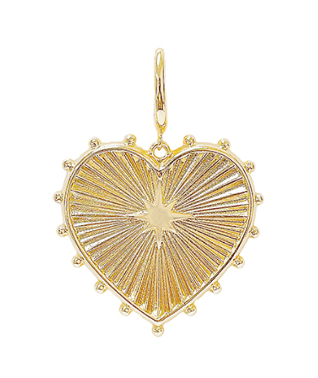 Textured Heart Pendant- Gold